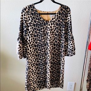 3/4 length sleeve cheetah sprint dress